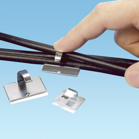 PANDUIT Cord Clip, Metal Adh., .25" (6.4mm) Bundle, MACC25-A-D, PK 500 MACC25-A-D